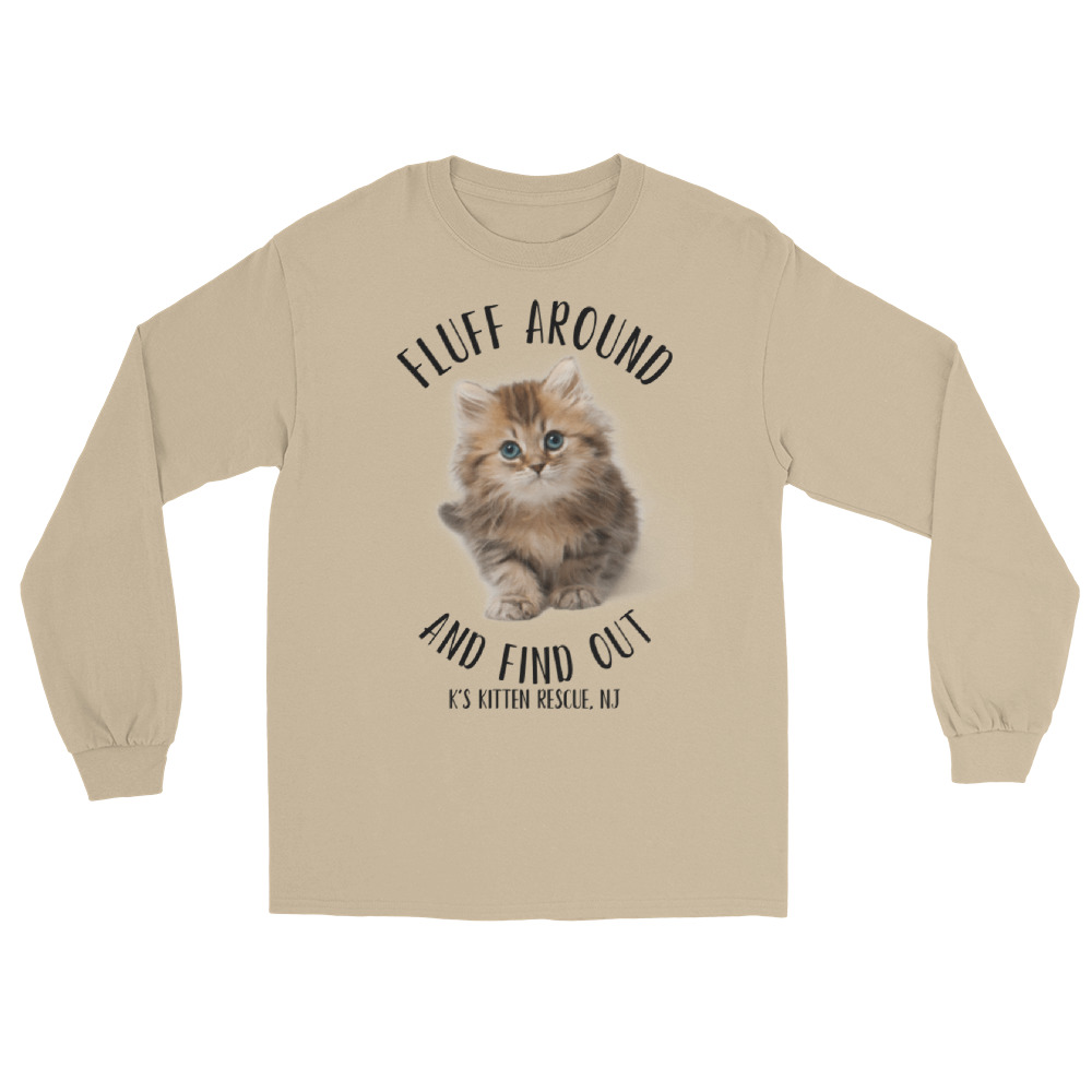 mens-long-sleeve-shirt-sand-front-67aaaff3b356a.jpg Fluff Around And Find Out Long Sleeve Shirt - Image 3