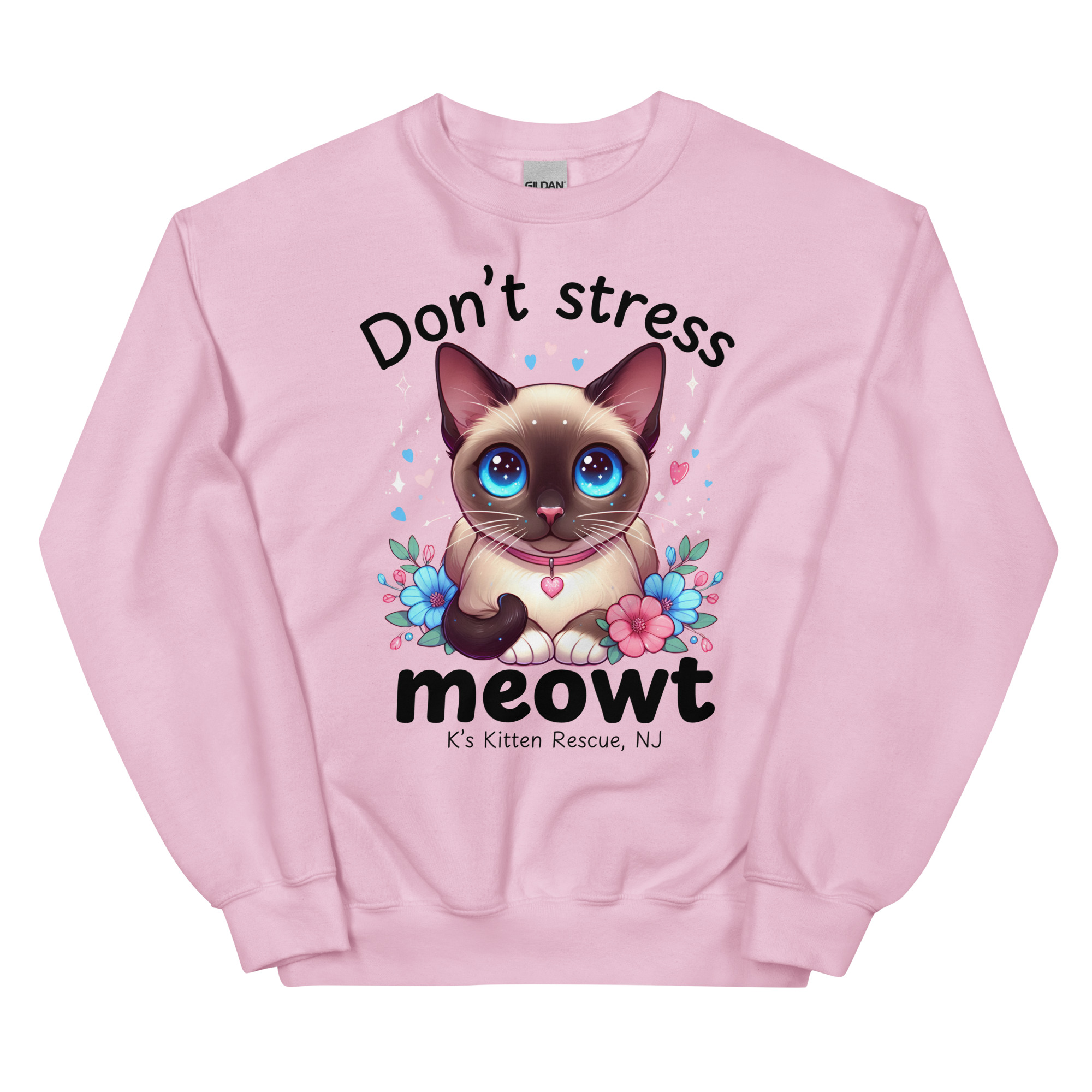 unisex-crew-neck-sweatshirt-light-pink-front-67c14236c892c.jpg Don't Stress Meowt Unisex Sweatshirt - Image 5