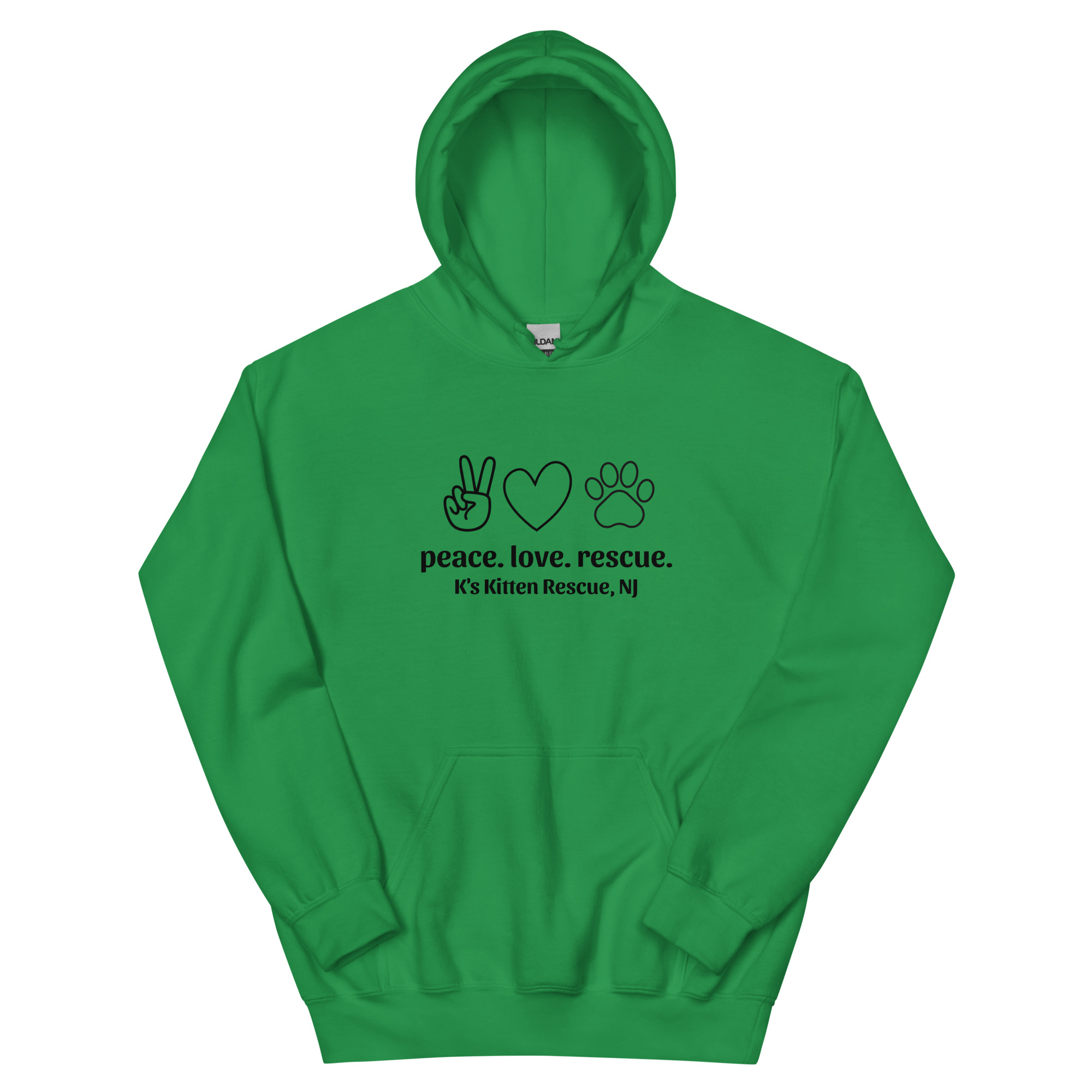 unisex-heavy-blend-hoodie-irish-green-front-67aa9c36f0a7d.jpg Peace Love Rescue Unisex Hoodie - Image 7