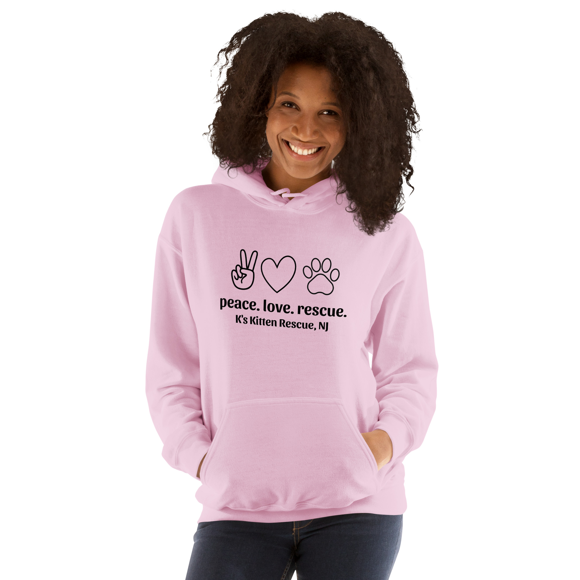 unisex-heavy-blend-hoodie-light-pink-front-67aa9c36d7f76.jpg Peace Love Rescue Unisex Hoodie - Image 3