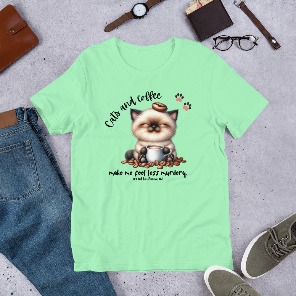 unisex-staple-t-shirt-mint-front-67c146788ba18.jpg Cats And Coffee Unisex t-shirt - Image 10
