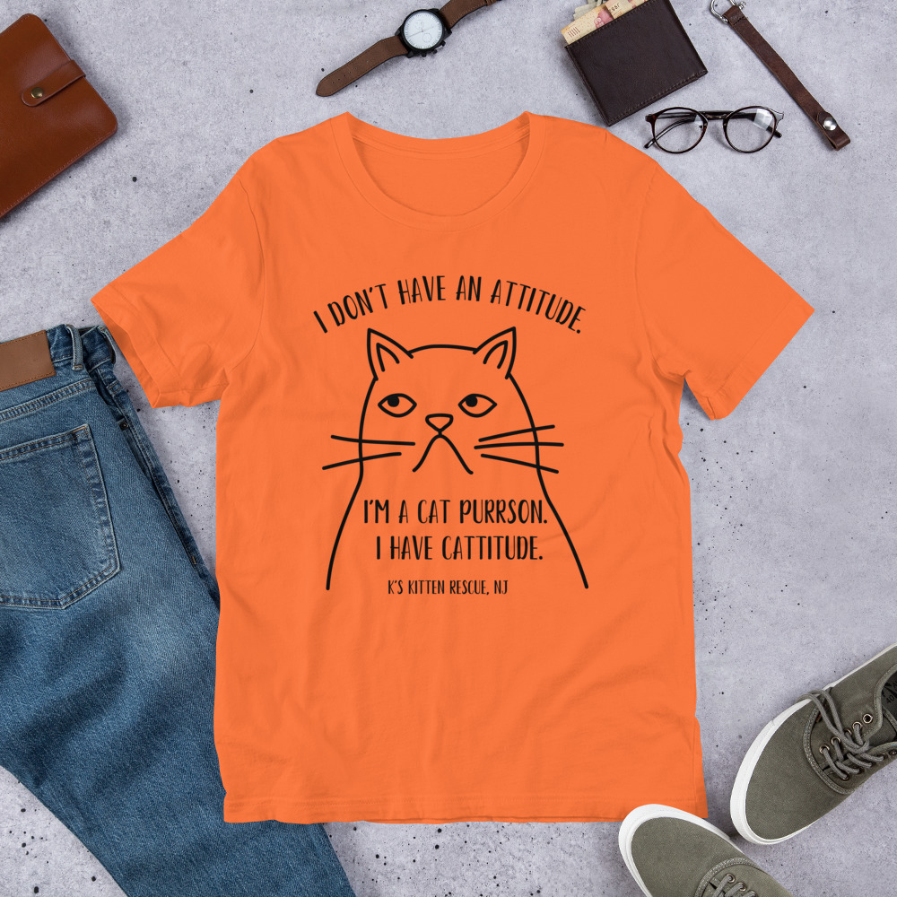 unisex-staple-t-shirt-orange-front-67c0047943feb.jpg Cattitude Unisex t-shirt - Image 3