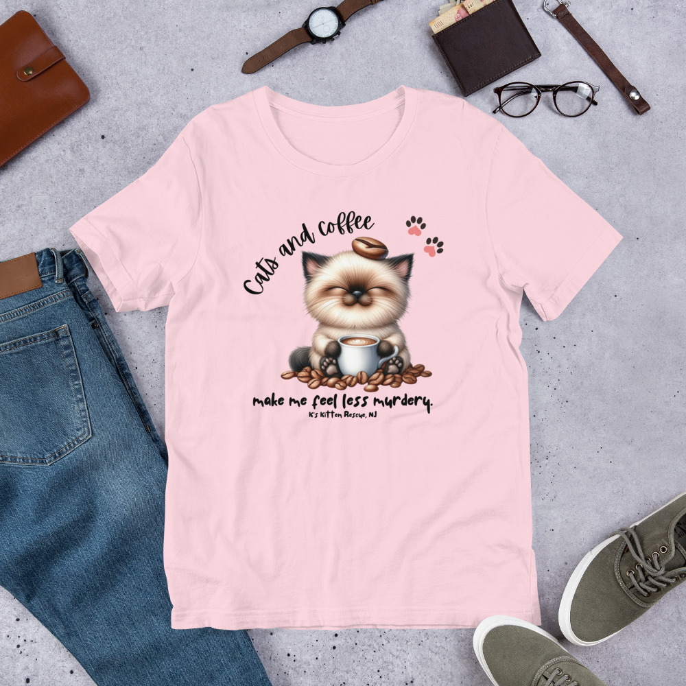 unisex-staple-t-shirt-soft-pink-front-67c14678a14c2.jpg Cats And Coffee Unisex t-shirt - Image 11