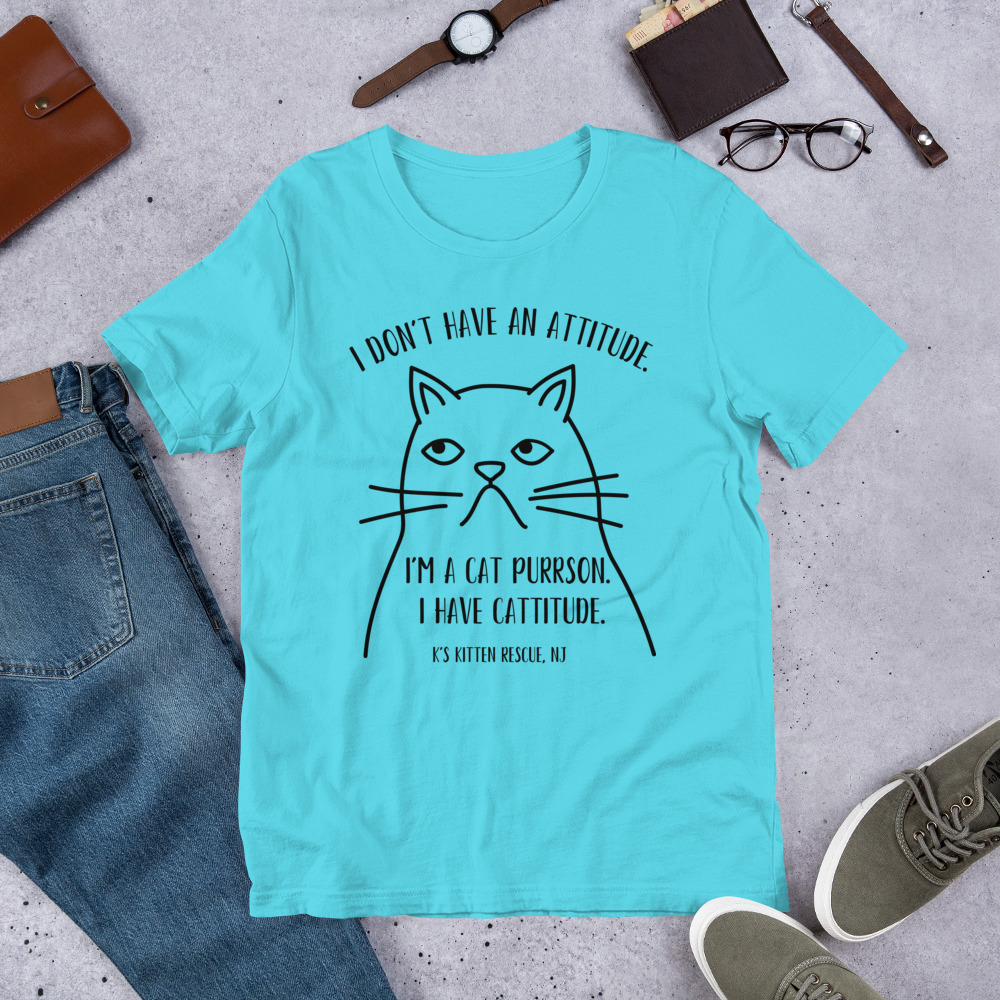 unisex-staple-t-shirt-turquoise-front-67c004794c192.jpg Cattitude Unisex t-shirt - Image 5