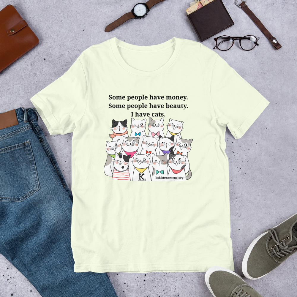 unisex-staple-t-shirt-citron-front-67ea06336b9cf.jpg Money Beauty Cats Unisex t-shirt - Image 14