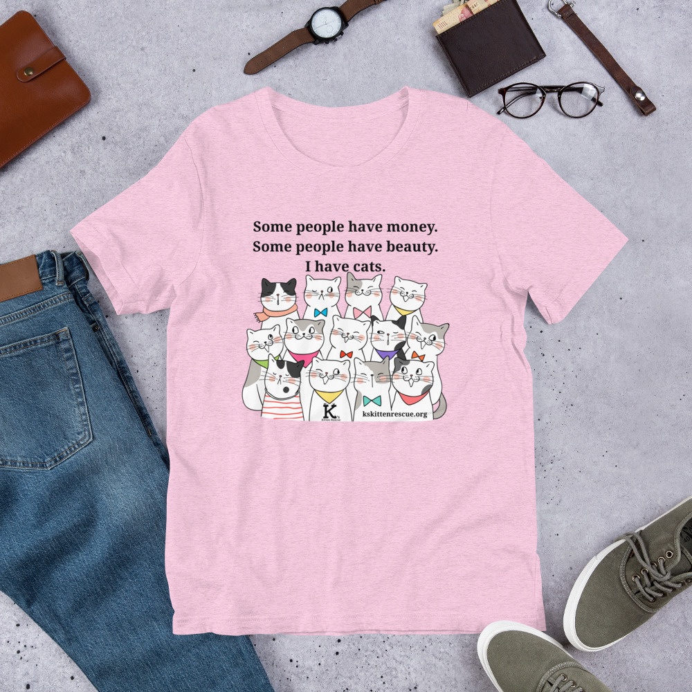 unisex-staple-t-shirt-heather-prism-lilac-front-67ea0632e5c1b.jpg Money Beauty Cats Unisex t-shirt - Image 7