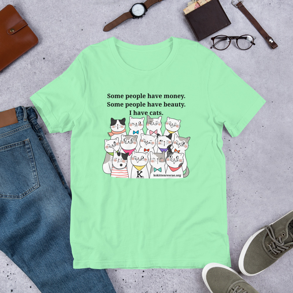 unisex-staple-t-shirt-mint-front-67ea06331df1a.jpg Money Beauty Cats Unisex t-shirt - Image 10