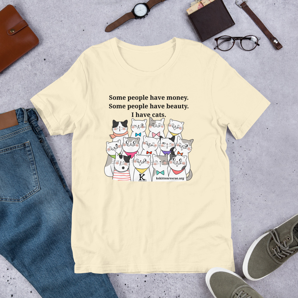 unisex-staple-t-shirt-natural-front-67ea0633539b1.jpg Money Beauty Cats Unisex t-shirt - Image 13