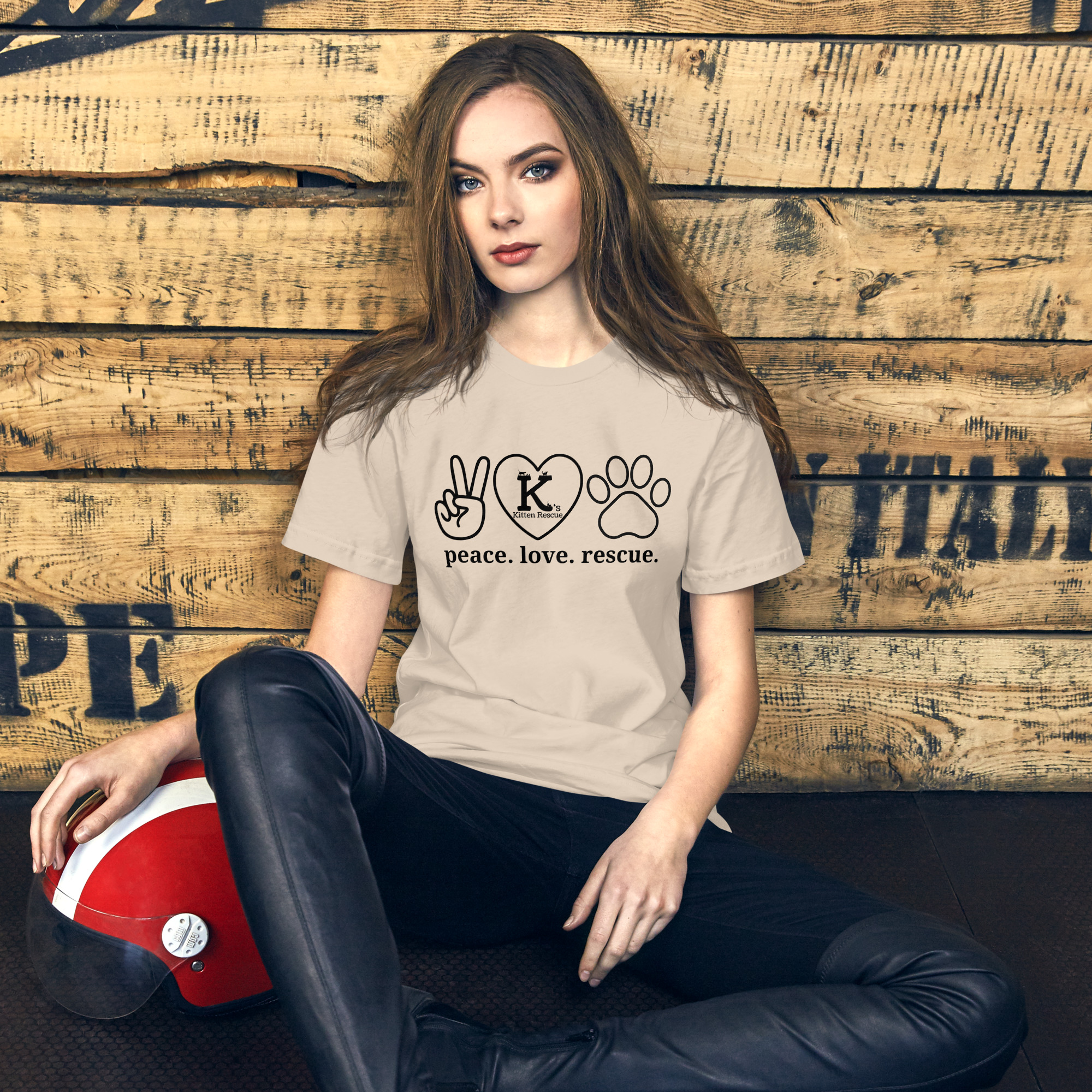 unisex-staple-t-shirt-soft-cream-front-67e978c73f475.jpg Peace Love Rescue Unisex t-shirt - Image 6