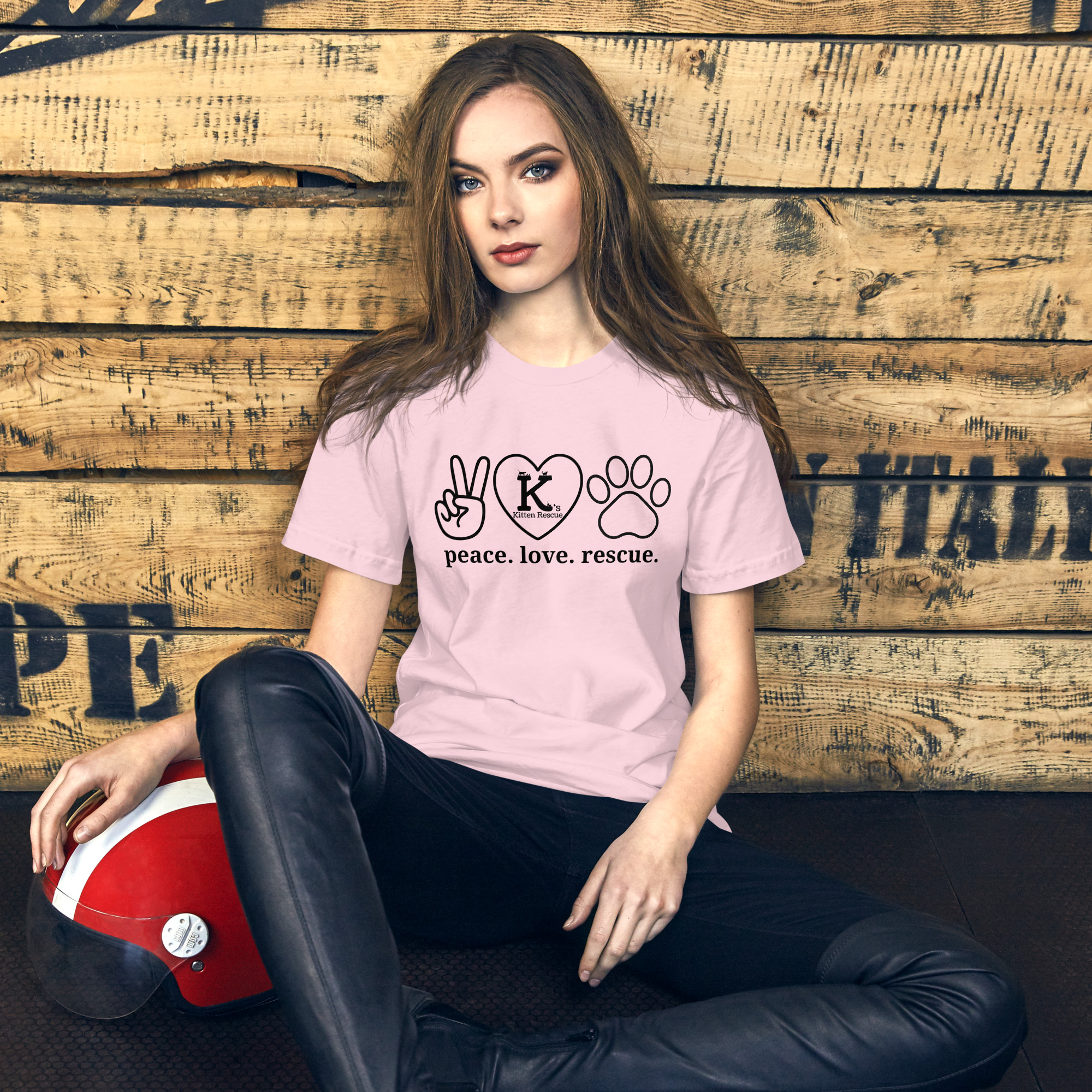 unisex-staple-t-shirt-soft-pink-front-67e978c754301.jpg Peace Love Rescue Unisex t-shirt - Image 8