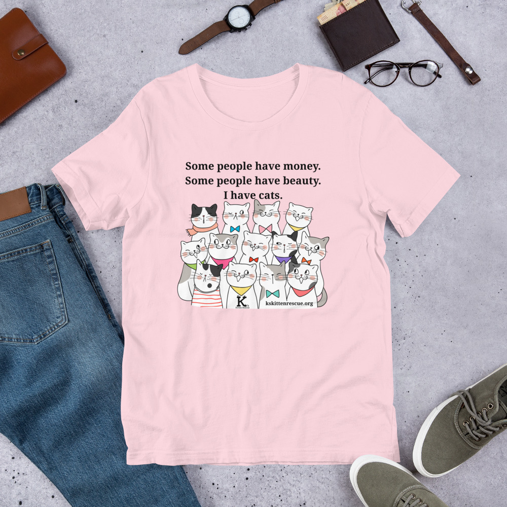 unisex-staple-t-shirt-soft-pink-front-67ea06332eafb.jpg Money Beauty Cats Unisex t-shirt - Image 11